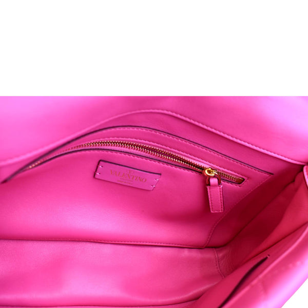 VALENTINO Medium Garavani Roman Stud Leather Crossbody Bag Pink