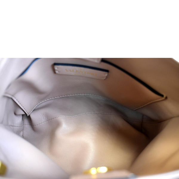 VALENTINO Small The Handle Roman Stud Lambskin Leather Crossbody Bag Rose Cannelle