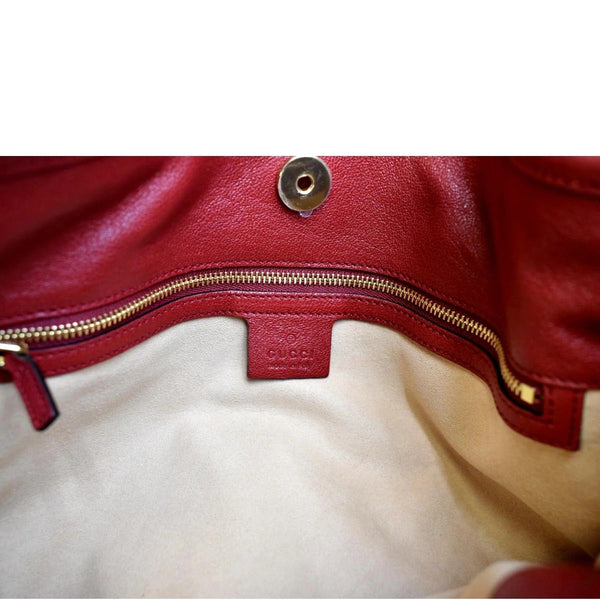 GUCCI Horsebit 1955 Leather Messenger Bag Red 602089