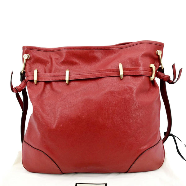 GUCCI Horsebit 1955 Leather Messenger Bag Red 602089