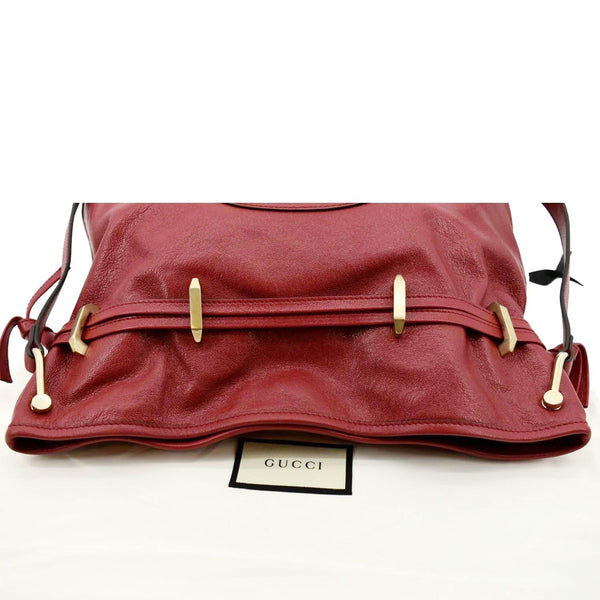 GUCCI Horsebit 1955 Leather Messenger Bag Red 602089