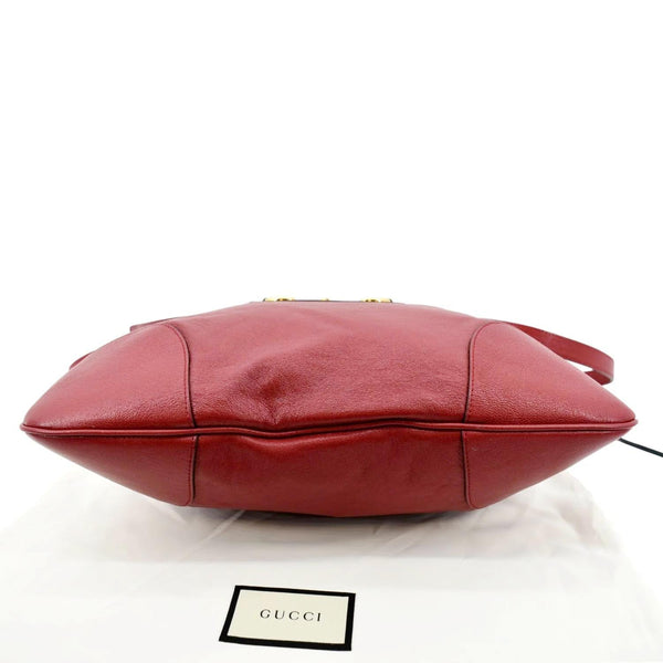 GUCCI Horsebit 1955 Leather Messenger Bag Red 602089