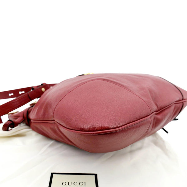 GUCCI Horsebit 1955 Leather Messenger Bag Red 602089