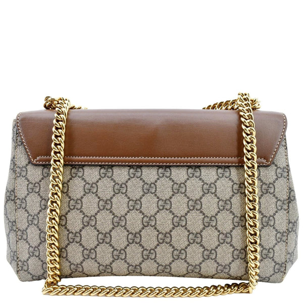 GUCCI Padlock Medium GG Supreme Canvas Shoulder Bag Brown 477530