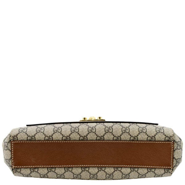 GUCCI Padlock Medium GG Supreme Canvas Shoulder Bag Brown 477530