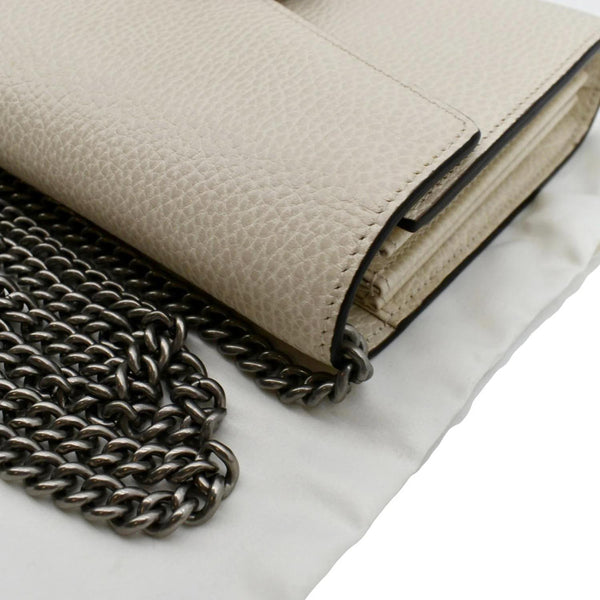 GUCCI Dionysus Mini Leather Chain Shoulder Bag Off White 401231