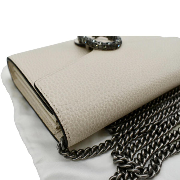 GUCCI Dionysus Mini Leather Chain Shoulder Bag Off White 401231