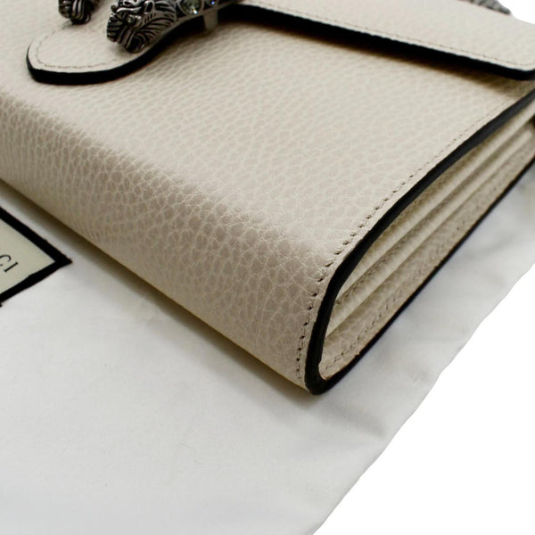 GUCCI Dionysus Mini Leather Chain Shoulder Bag Off White 401231