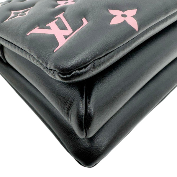 LOUIS VUITTON Coussin BB Monogram Embossed Leather Shoulder Bag Black