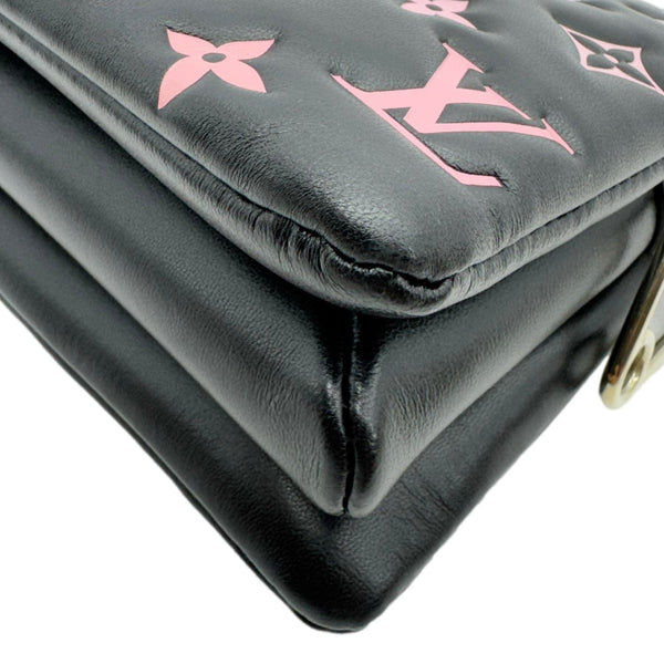 LOUIS VUITTON Coussin BB Monogram Embossed Leather Shoulder Bag Black