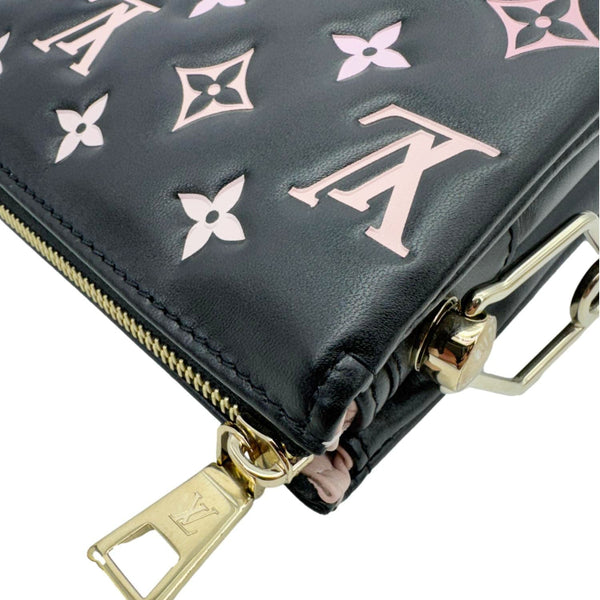 LOUIS VUITTON Coussin BB Monogram Embossed Leather Shoulder Bag Black