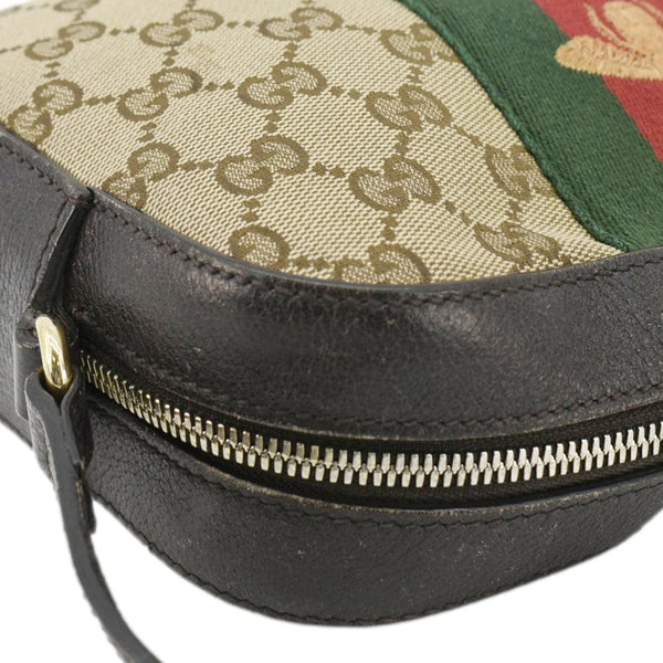 GUCCI Bee Web GG Canvas Camera Crossbody Bag Beige corner look