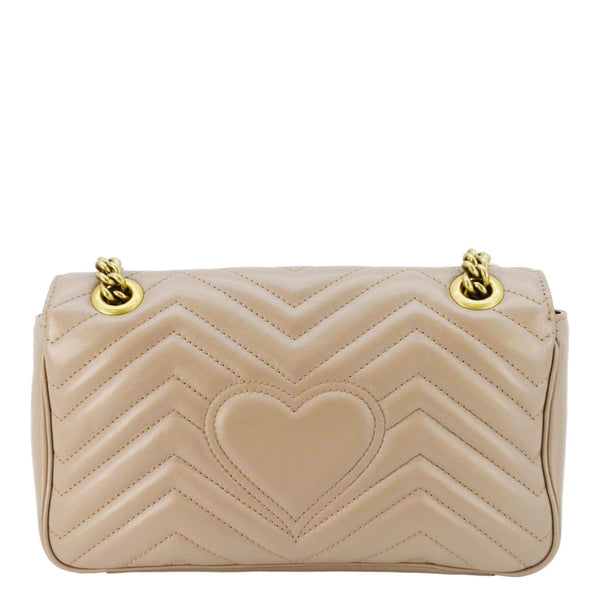 GUCCI GG Marmont Small Diagonal Matelasse Leather Crossbody Bag Porcelain Rose back look