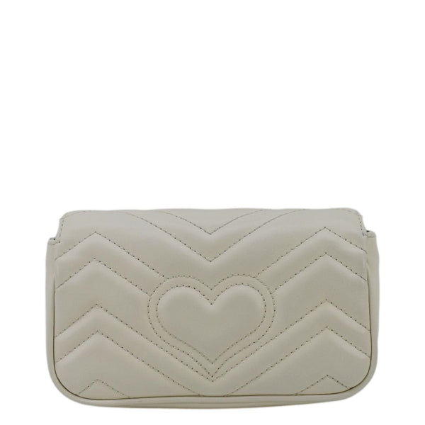 GUCCI GG Marmont Super Mini Matelasse Leather Crossbody Bag White back look