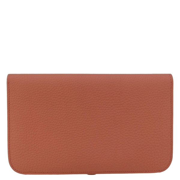 HERMES Dogon Duo Togo Leather Wallet Pink back look