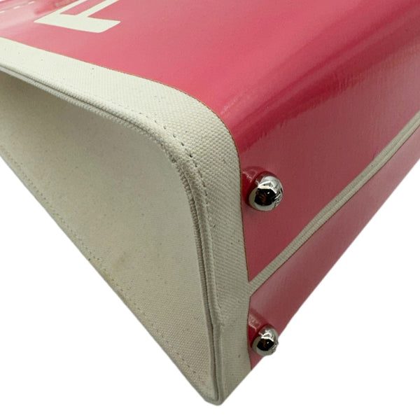 FENDI Sunshine Medium Patent Leather Crossbody Tote Bag Light Pink