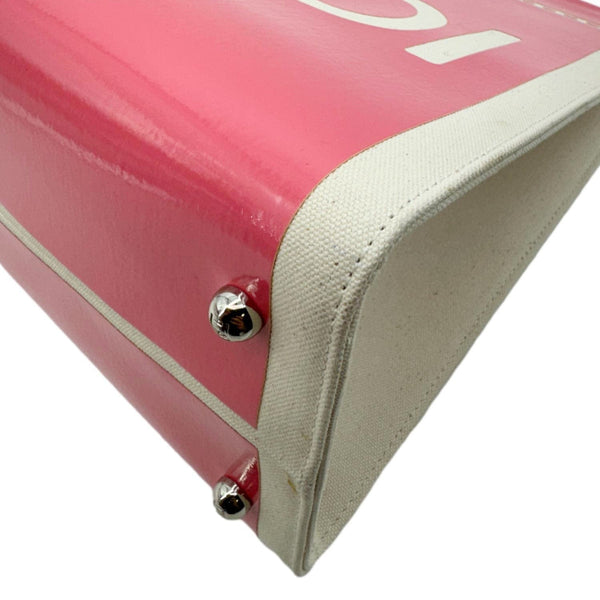 FENDI Sunshine Medium Patent Leather Crossbody Tote Bag Light Pink