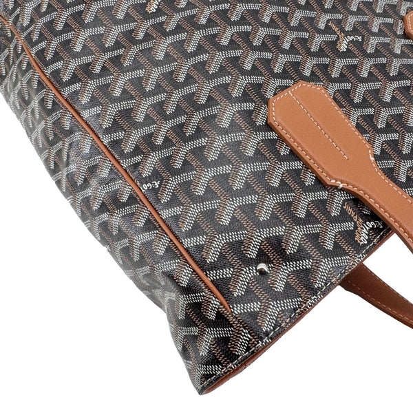 GOYARD Voltaire III Chevron Print Canvas Tote Bag Black