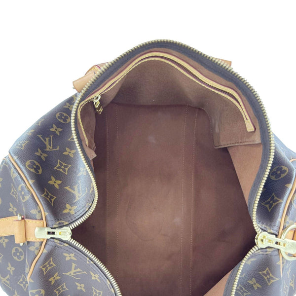 LOUIS VUITTON Keepall 50 Bandouliere Monogram Canvas Travel Bag Brown