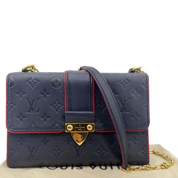 LOUIS VUITTON Saint Sulpice PM Empreinte Leather Crossbody Bag Navy Blue