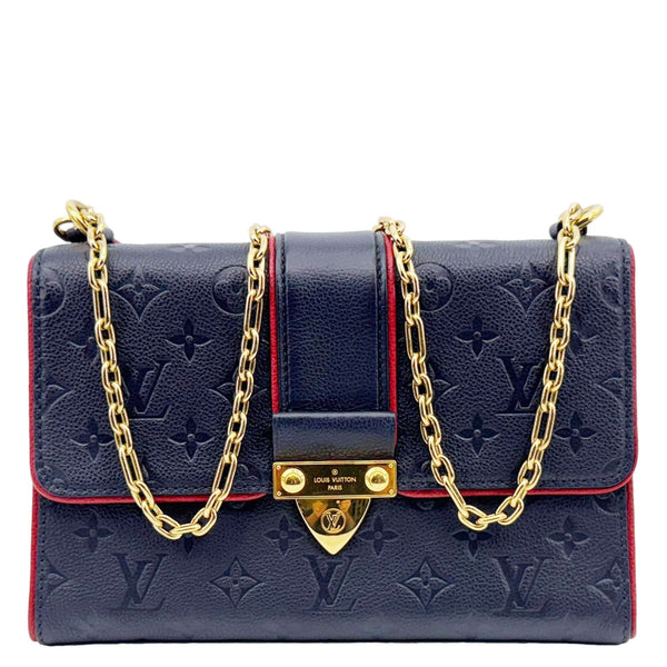 LOUIS VUITTON Saint Sulpice PM Empreinte Leather Crossbody Bag Navy Blue