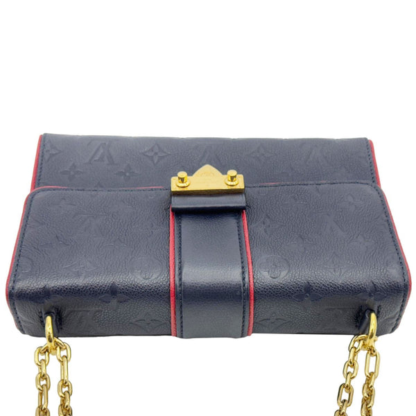 LOUIS VUITTON Saint Sulpice PM Empreinte Leather Crossbody Bag Navy Blue