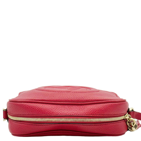 GUCCI Soho Disco Camera Leather Crossbody Bag Red 308364