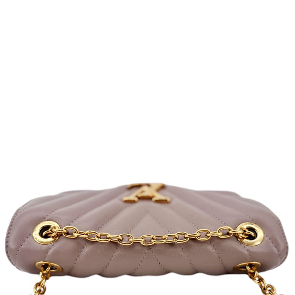 LOUIS VUITTON New Wave Chain MM Calfskin Leather Shoulder Bag Beige