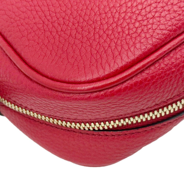 GUCCI Soho Disco Camera Leather Crossbody Bag Red 308364