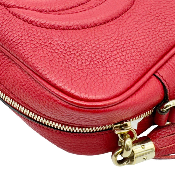 GUCCI Soho Disco Camera Leather Crossbody Bag Red 308364