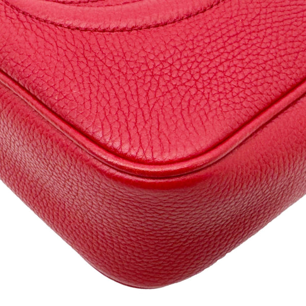 GUCCI Soho Disco Camera Leather Crossbody Bag Red 308364