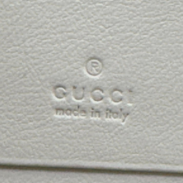 GUCCI GG Marmont Matelasse Diagonal Leather Card Case Wallet Off White 573811