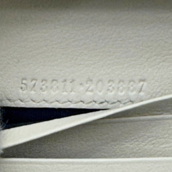 GUCCI GG Marmont Matelasse Diagonal Leather Card Case Wallet Off White 573811