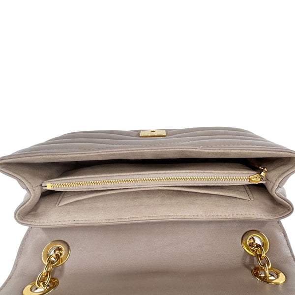 LOUIS VUITTON New Wave Chain MM Calfskin Leather Shoulder Bag Beige