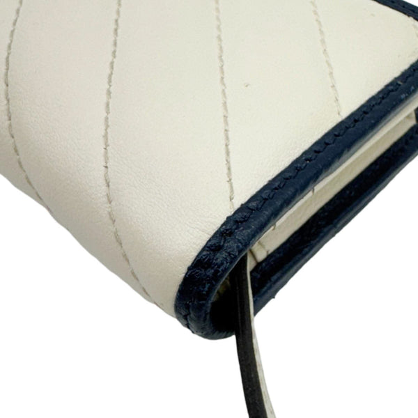 GUCCI GG Marmont Matelasse Diagonal Leather Card Case Wallet Off White 573811