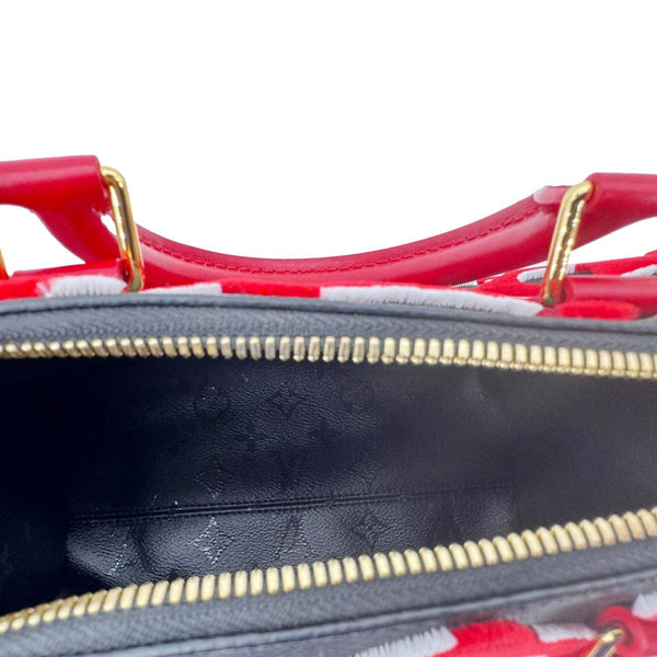 LOUIS VUITTON X UF Speedy Bandouliere 25 Tufted Monogram Satchel Bag Red