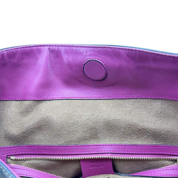 GUCCI Linea A Foldover GG Supreme Monogram Canvas Tote Bag Beige 429147