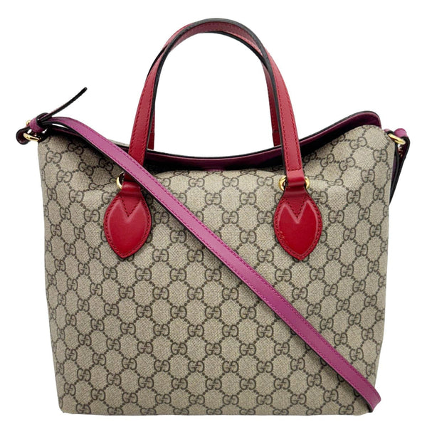 GUCCI Linea A Foldover GG Supreme Monogram Canvas Tote Bag Beige 429147