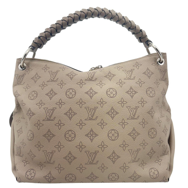 LOUIS VUITTON Beaubourg Mahina MM Leather Hobo Shoulder Bag Galet