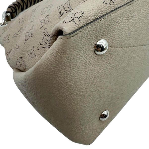 LOUIS VUITTON Beaubourg Mahina MM Leather Hobo Shoulder Bag Galet