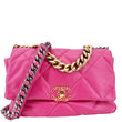 Chanel 19 Flap Medium Lambskin Quilted Leather Shoulder Bag Pink
