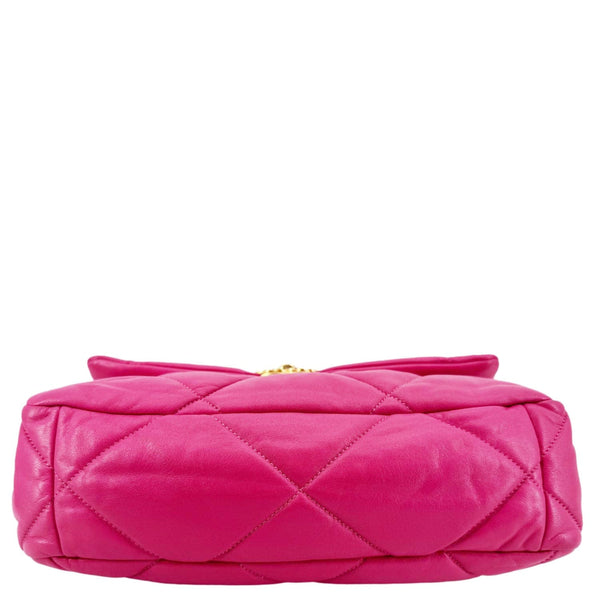Chanel 19 Flap Medium Lambskin Quilted Leather Shoulder Bag Pink
