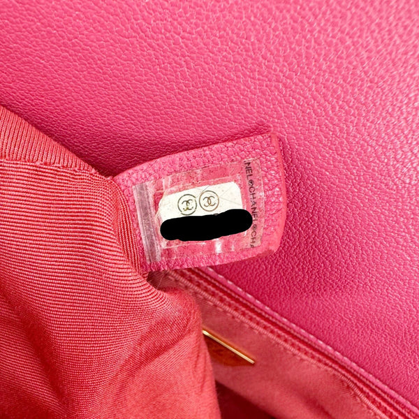Chanel 19 Flap Medium Lambskin Quilted Leather Shoulder Bag Pink