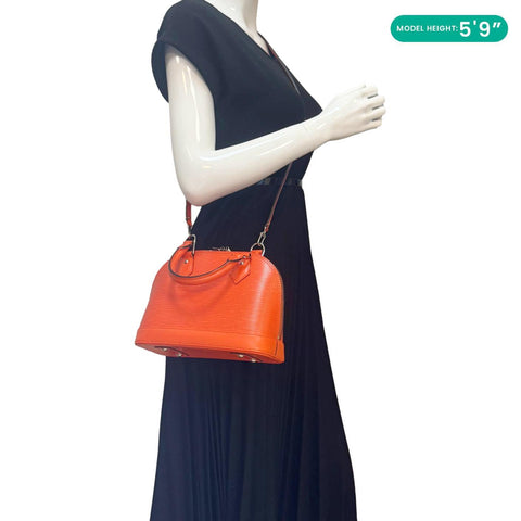 LOUIS VUITTON Alma BB  Epi Leather Crossbody Bag Orange