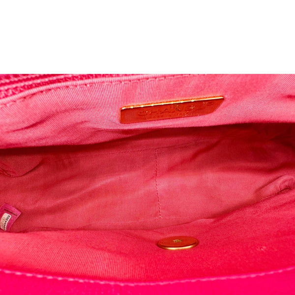 Chanel 19 Flap Medium Lambskin Quilted Leather Shoulder Bag Pink