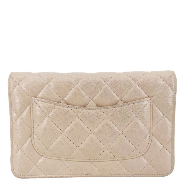 CHANEL CC Pearl Caviar Quilted Leather WOC Crossbody Bag Off white