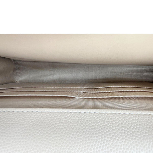 CHANEL CC Pearl Caviar Quilted Leather WOC Crossbody Bag Off white