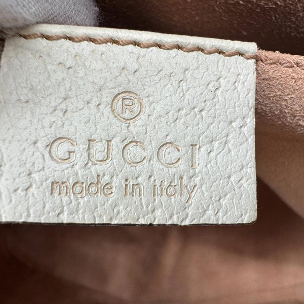 GUCCI Ophidia Dome Small Leather Shoulder Bag Off White 499621