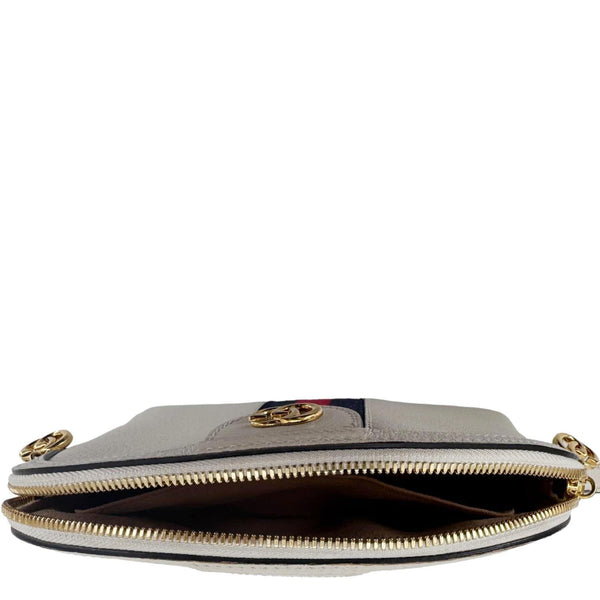 GUCCI Ophidia Dome Small Leather Shoulder Bag Off White 499621