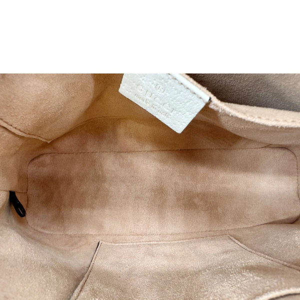 GUCCI Ophidia Dome Small Leather Shoulder Bag Off White 499621